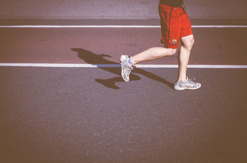 Man running on the road